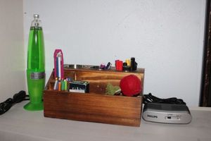 lot 407 image: Wooden desk Organizer, Lava Lamp and more