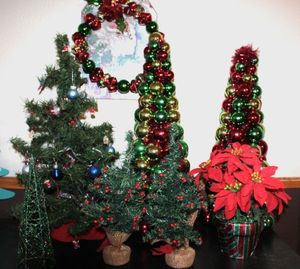 lot 421 image: Misc Styles of Small Christmas Trees for Decoration