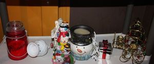 lot 428 image: Variety of Christmas Candles and Candle holders