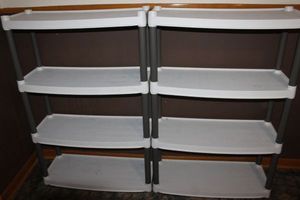 lot 438 image: Two sets of Plastic Shelves