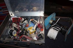 lot 186 image: Stainless Box of Electrical supplies and accessories