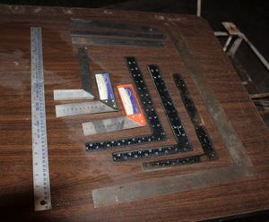 lot 188 image: Small to Large Squares and Metal Straight Rulers