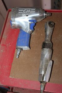 lot 221 image: Air Powered Impact Gun and Air Powered Socket Wrench