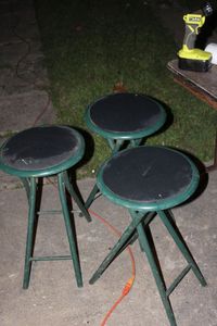 lot 262 image: Three Metal Framed Bar Stools