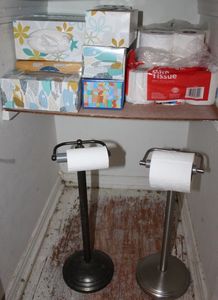 lot 38 image: Tissue Products and Two Bathroom Paper Roll Holders
