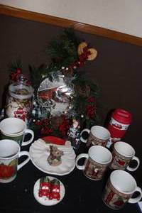 lot 435 image: Christmas Themed Mugs And other Dishes
