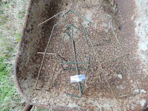 lot 409 image: metal livestock feeding bottle holders  QTY 3