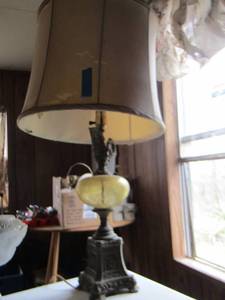 lot 67 image: Lamp with shade has weight to it