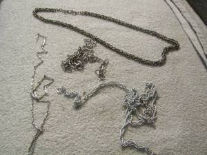 lot 166 image: silver color chains