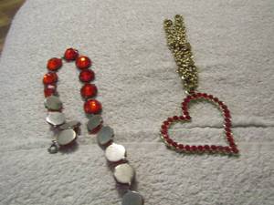 lot 147 image: Red heart necklace