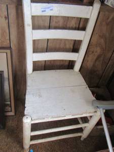 lot 185 image: wooden white kitchen chair
