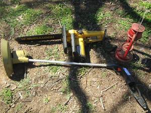 lot 239 image: Lantern, Weed eater, McCullough Chainsaw