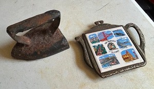 lot 266 image: VINTAGE IRON & TEAPOT TRIVET