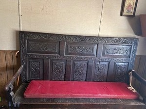 lot 3 image: VINTAGE BISHOPS BENCH - HT 47 L- 74, D- 22