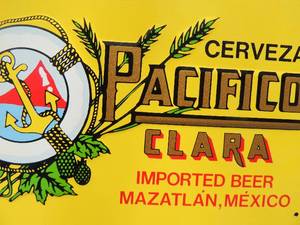 lot 277 image: METAL SIGNS - CERVEZA PACIFICO CLARA BEER  11 X 8 QTY 5 - NEW
