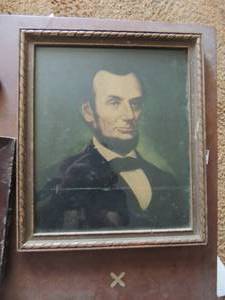 lot 421 image: ABRAHAM LINCOLN - FRAMED 14.5 X12.5