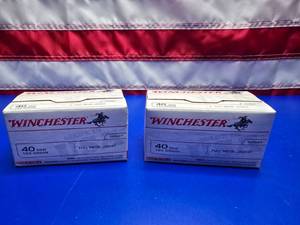 lot 37 image: Winchester 40 S&W 165gr Ammo.  100 Rounds Per Box.  QUANTITY 2 BOXES.  BID IS TIMES THE QUANTITY