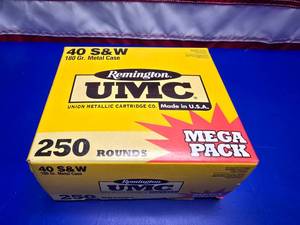 lot 40 image: Remington UMC 40 S&W 180gr 250 Round Mega Pack