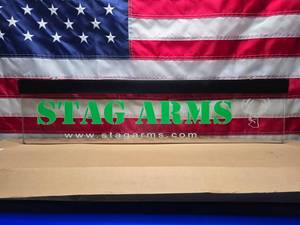 lot 82 image: MAN CAVE ALERT  Stag Arms Top Lit Hanging Sign