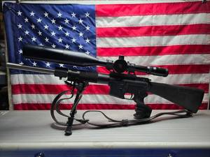 lot 104 image: WOW  Beautiful Colt Match Target Competition HBAR II .223 Rifle w Upgraded Barrel, Grip & Harris Bipod.  Includes Extra Buttstock w Heavy Duty Buffer Spring & Buffer