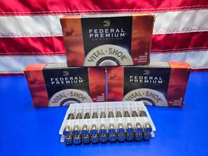 lot 124 image: Federal Premium Vital-Shok 260 Rem 140gr Sierra Gameking BTSP Ammo.  20 Rounds Per Box.  QUANTITY 3 BOXES.  BID IS TIMES THE QUANTITY