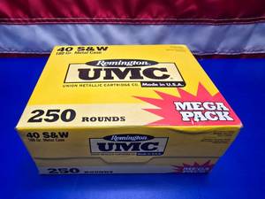 lot 131 image: Remington UMC .40 S&W 180gr MEGA PACK, 250 Rounds