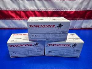 lot 177 image: Winchester .40 S&W 165gr Ammo.  100 Rounds Per Box.  QUANTITY 3 BOXES.  BID IS TIMES THE QUANTITY