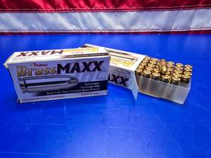 lot 179 image: Tul Ammo Brass MAXX 9mm 115gr Ammo.  50 Rounds Per Box.  QUANTITY 2 BOXES.  BID IS TIMES THE QUANTITY
