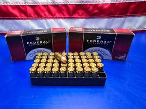 lot 192 image: Federal .45 Auto 230gr FMJ Ammo.  50 Rounds Per Box.  QUANTITY 2 BOXES.  BID IS TIMES THE QUANTITY