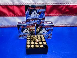 lot 234 image: Hornady American Gunner 380 Auto 90gr XTP Hollow Point Ammo.  25 Rounds Per Box.  QUANTITY 3 BOXES.  BID IS TIMES THE QUANTITY