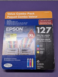 lot 12 image: Epson Ink XL 127 (Cyan, Magenta, Yellow) Ink Cartridge - NEW