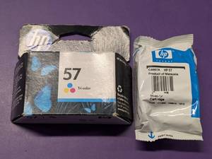 lot 34 image: Lot of 2 - HP 57 Tri-Color Ink Cartridges - NEW