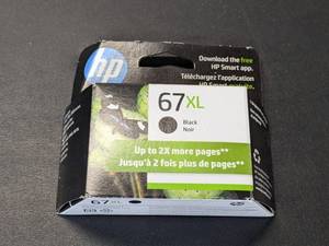 lot 187 image: HP 67XL Black Ink Cartridge - NEW