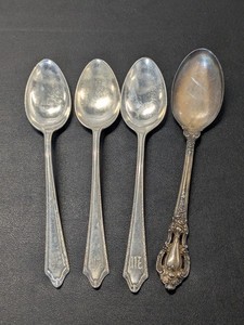 lot 244 image: Lot of 4 - Sterling Silver Spoon - 112 grams