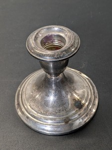 lot 251 image: Gorham Sterling Silver Cement Filled Candle Holder