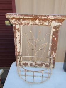 lot 75 image: vintage wall shelf with plant holder