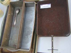 lot 38 image: various metal cookware pans  INCL. BREAD PANS
