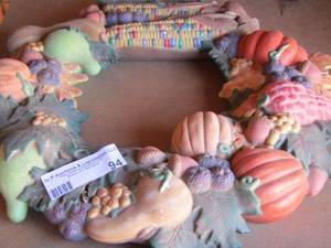lot 94 image: fall pottery wall wreath