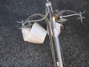 lot 96 image: ceiling light fixture with multi lights some small shades included new but no box