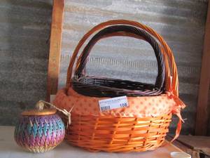 lot 108 image: wicker basket lot