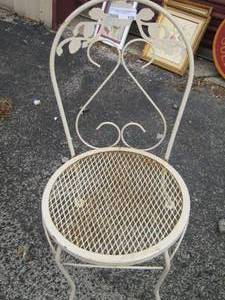 lot 120 image: cast iron white chair