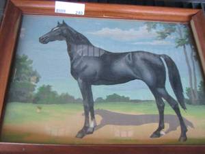 lot 240 image: black stallion horse art