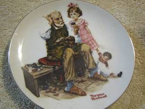 lot 16 image: THE COBBLER Plate by Norman Rockwell