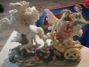 lot 28 image: French Design LE JARDINE PEGASUS  with FAIRIES