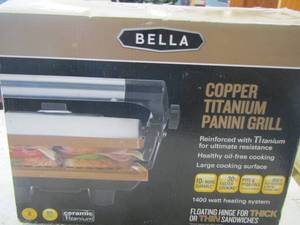 lot 33 image: Copper titanium Panini grill NIB