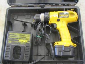 lot 12 image: DeWalt drill with one battery and charger works great like new in case
