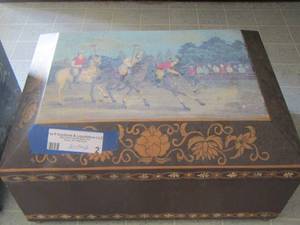 lot 2 image: vintage horse storage box