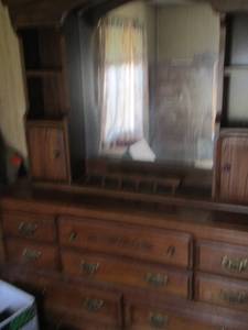 lot 19 image: Lenoir house 8 drawer dresser with mirror and top compartments for knick nacks  pics standard size