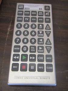 lot 85 image: large button TV remote, east to program to fit your TV