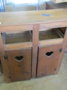 lot 103 image: double door with heart design shelf 363212
